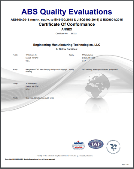 February 2024: EMT Achieved AS9100-Rev D Aerospace Certification | EMT ...